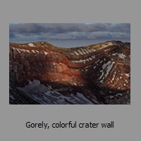Gorely, colorful crater wall